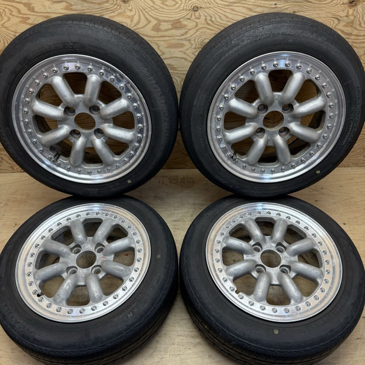 R81226 ブラックレーシング ホイール 4本 14インチ 6J ? 4H PCD100 BLACK Racing 3P軽 スピーカー