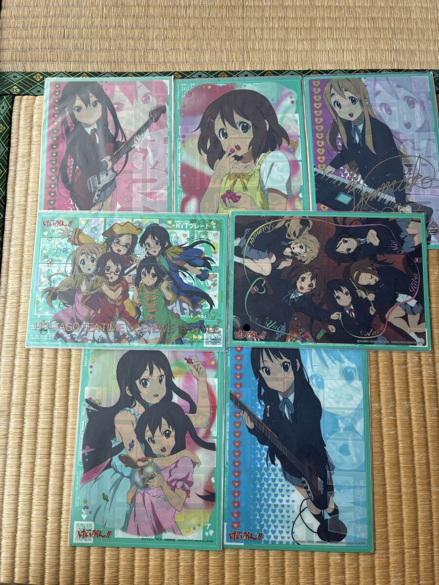 けいおん！ カードダス　クリアプレート ７枚セット まとめ売り　放課後ティータイム