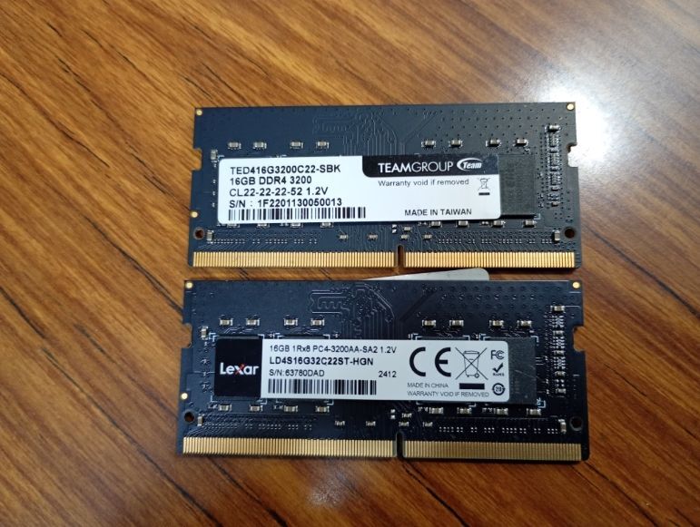 管163202／ Team + Lexar 【DDR4-3200】 合計32GB（16GB×2枚)　新型8枚chip品　混合ペア　送料無料