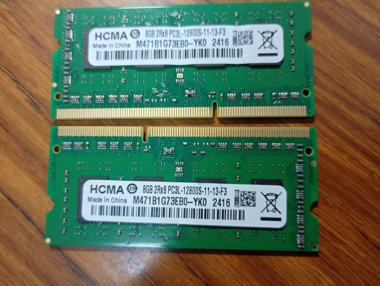 HCMA 【低電圧 1.35v】 合計16GB（8GB×2枚)　PC3L-12800S　2024年16週 揃いペア　新型8枚チップタイプ　ラベルも工夫　送料無料