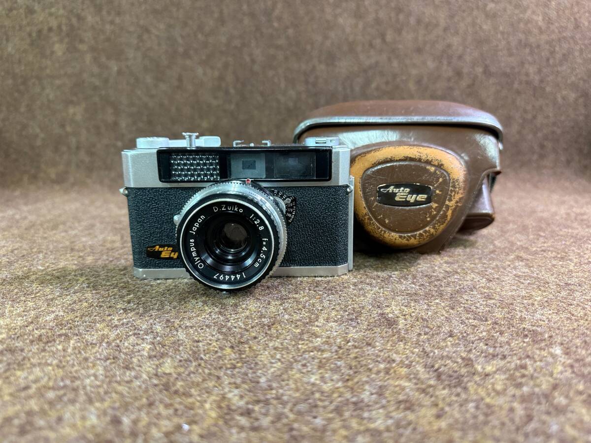 60 a1／オリンパス オートアイ フィルムカメラ D.Zuiko 1:2,8 f=4,5cm レザーケース付き Olympus AutoEye アンティーク レトロ 革