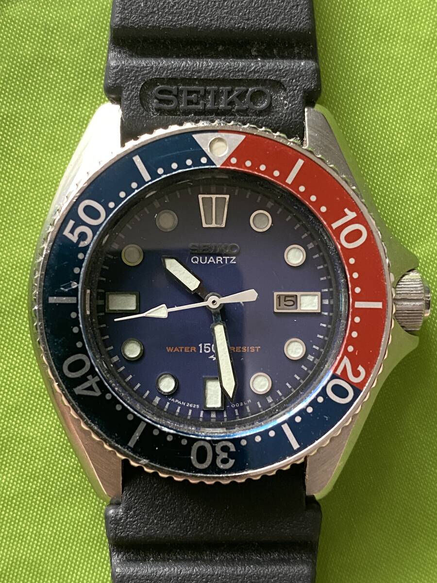 SEIKO セイコー 2625-001B ダイバー 150m ペプシ ブルー レッド クォーツ ボーイズ ヴィンテージ 33mm 1980’s