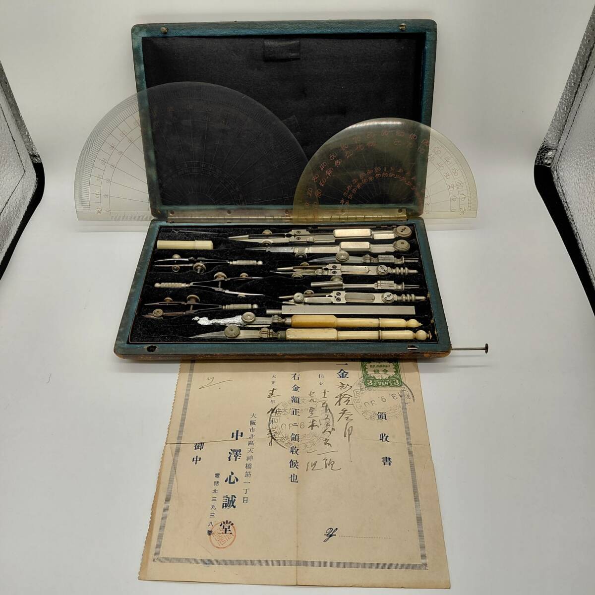 アンティーク　コンパスセット 大正時代 現状品 (12097)