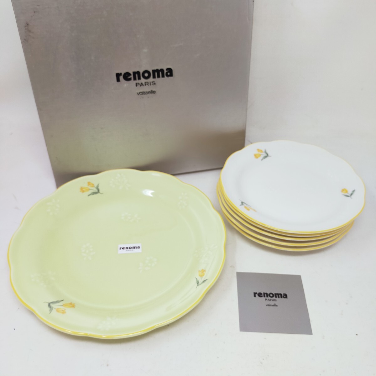 renoma パーティーセット チューリップ 5客セット 大皿 取り皿 小皿 プレート 花柄 洋食器セット　⑧　S