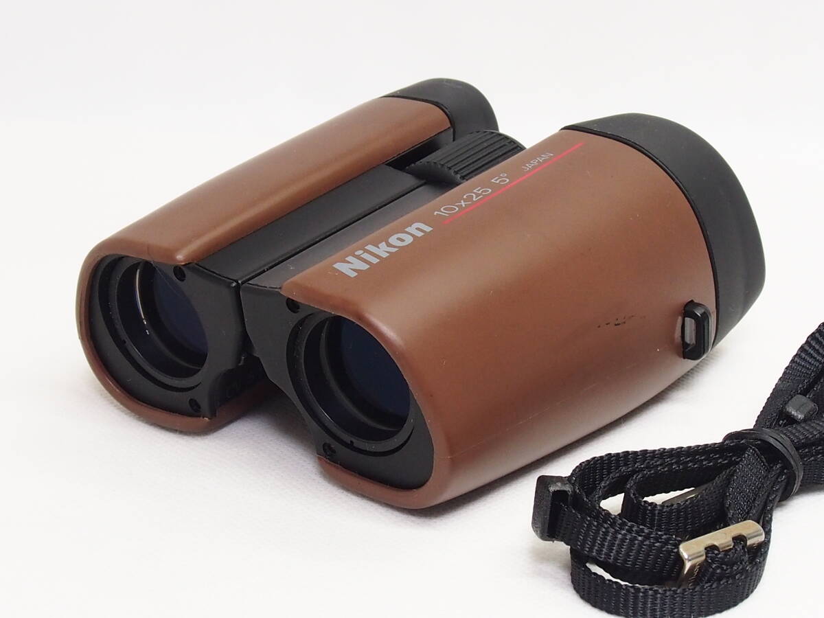 ■美品■ ニコン Nikon 10x25 5° BINOCULARS 双眼鏡 ブラウン 《 動作光学良好 》 #25111001