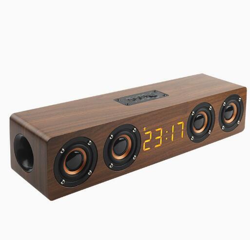 新入荷目覚まし 置き時計 アラーム FMラジオ ブルートゥース スピーカー Bluetooth5.3 スピーカー ワイヤレススピーカー ウッド