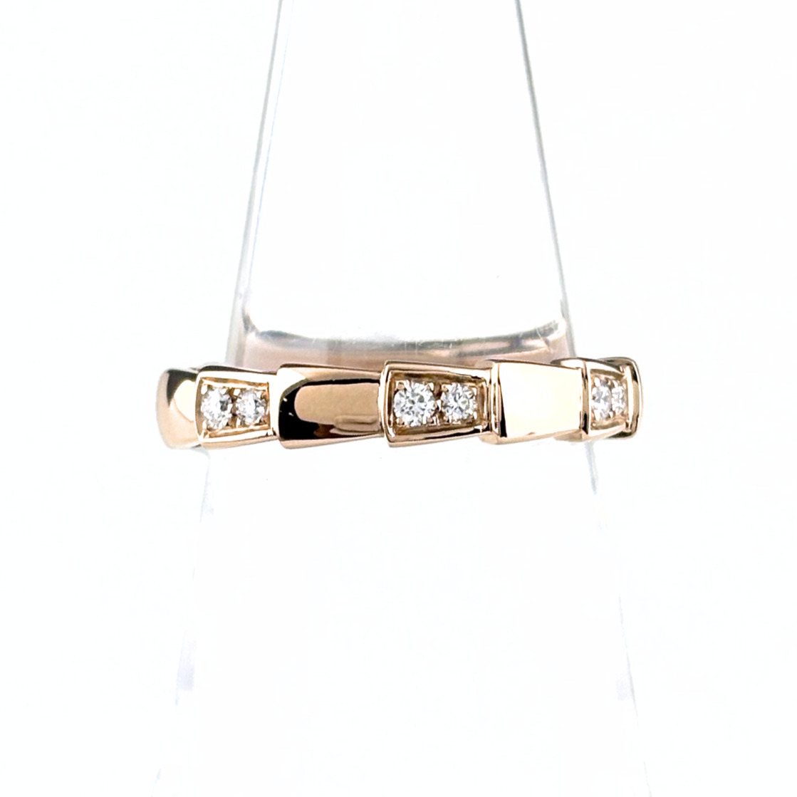 ブルガリ BVLGARI セルペンティ ヴァイパー リング PG ピンクゴールド 指輪 メレダイヤ リング 11.5号 750 ダイヤモンド レディース 中古