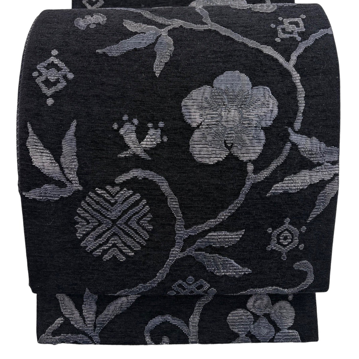 【美品】 袋帯 名品 笹蔓 宝尽くし 黒 六通 正絹 【中古】