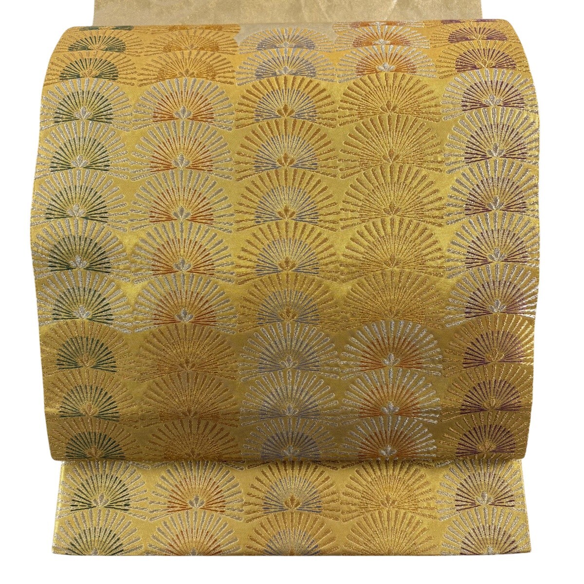 袋帯 秀品 若松 金銀糸 箔 金色 お太鼓柄 正絹 【中古】