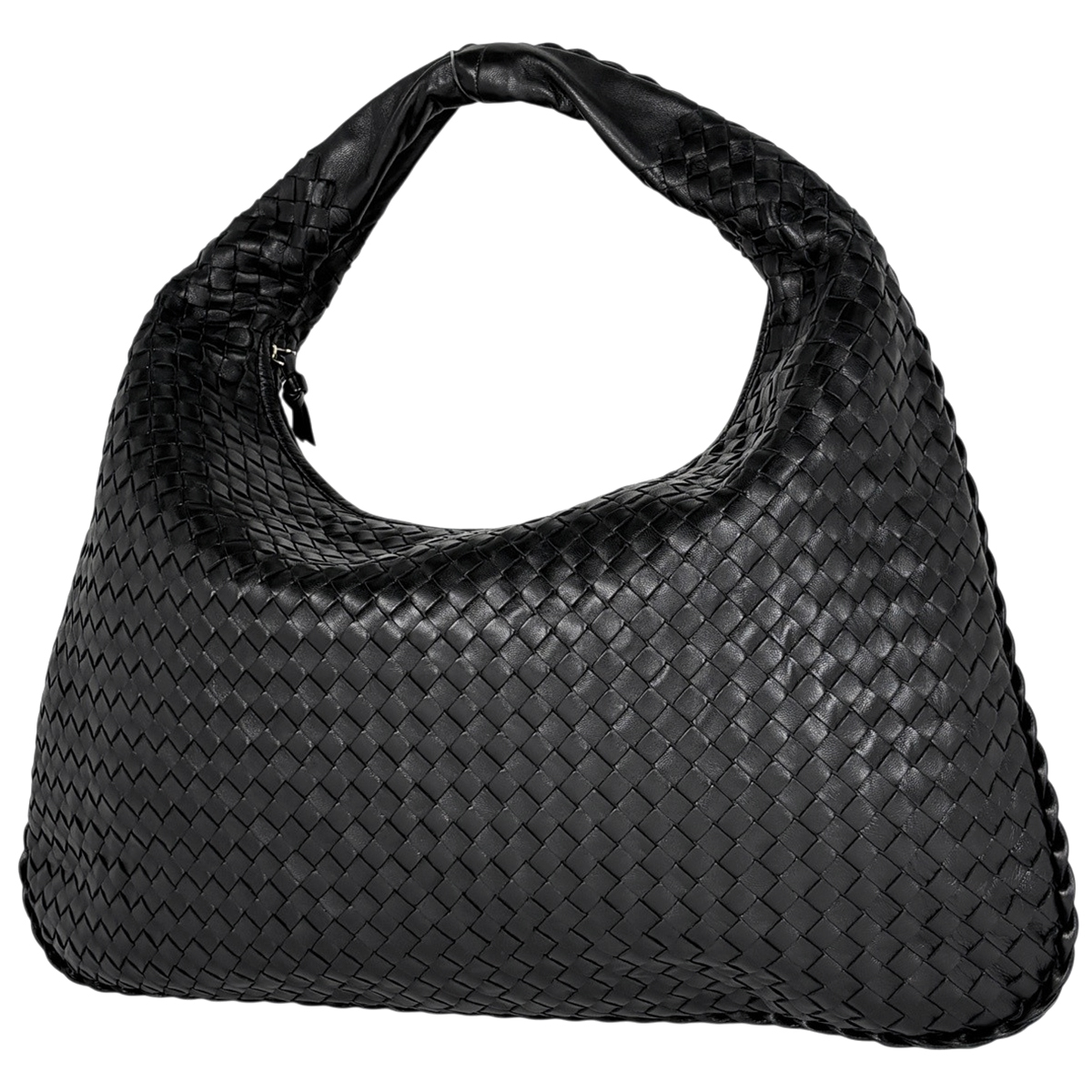 ボッテガヴェネタ BOTTEGAVENETA イントレチャート ショルダーバッグ ホーボー ハンドバッグ レザー ブラック レディース 【中古】