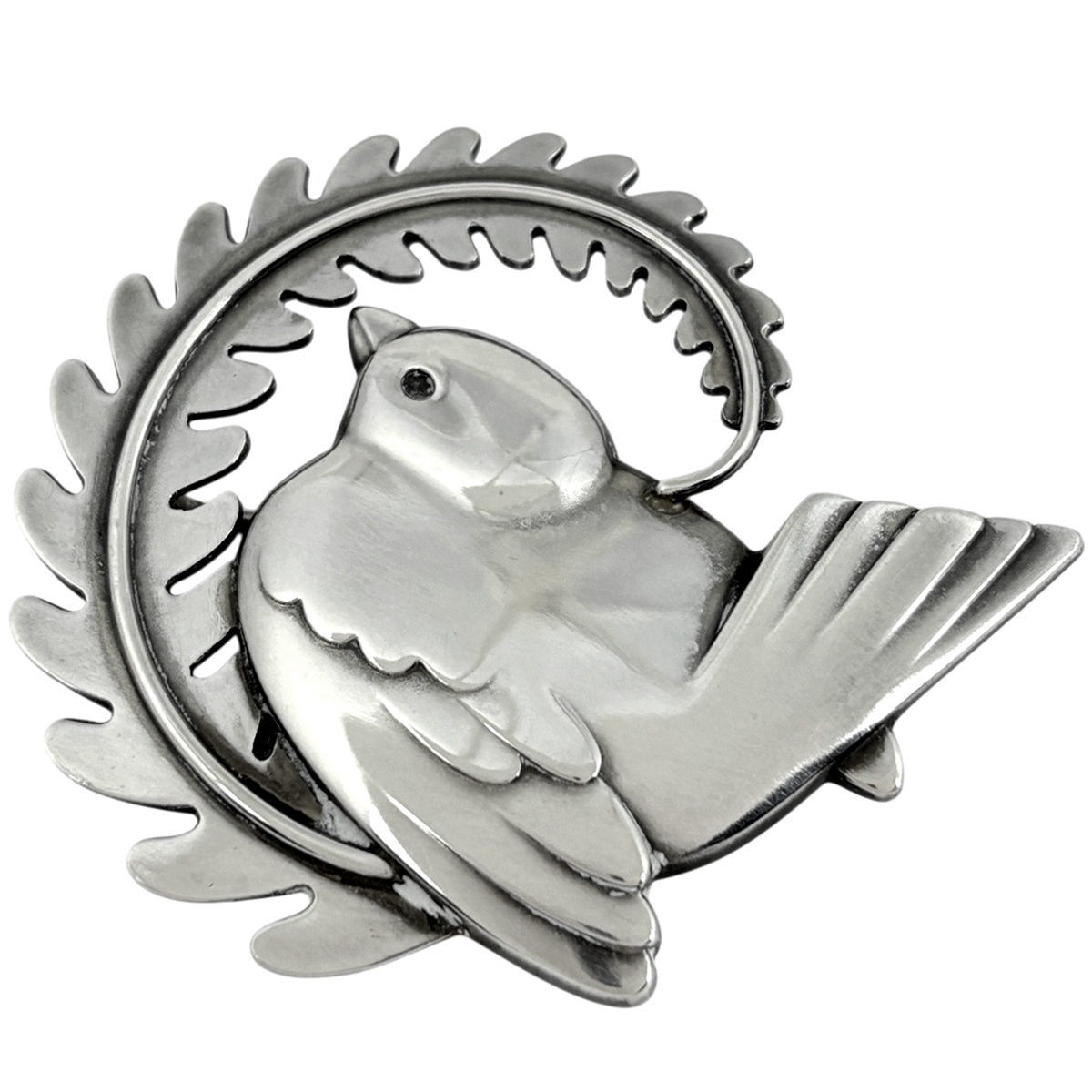 ジョージジェンセン Georg Jensen バードモチーフ ブローチ 鳥 シルバー925 シルバー レディース 【中古】