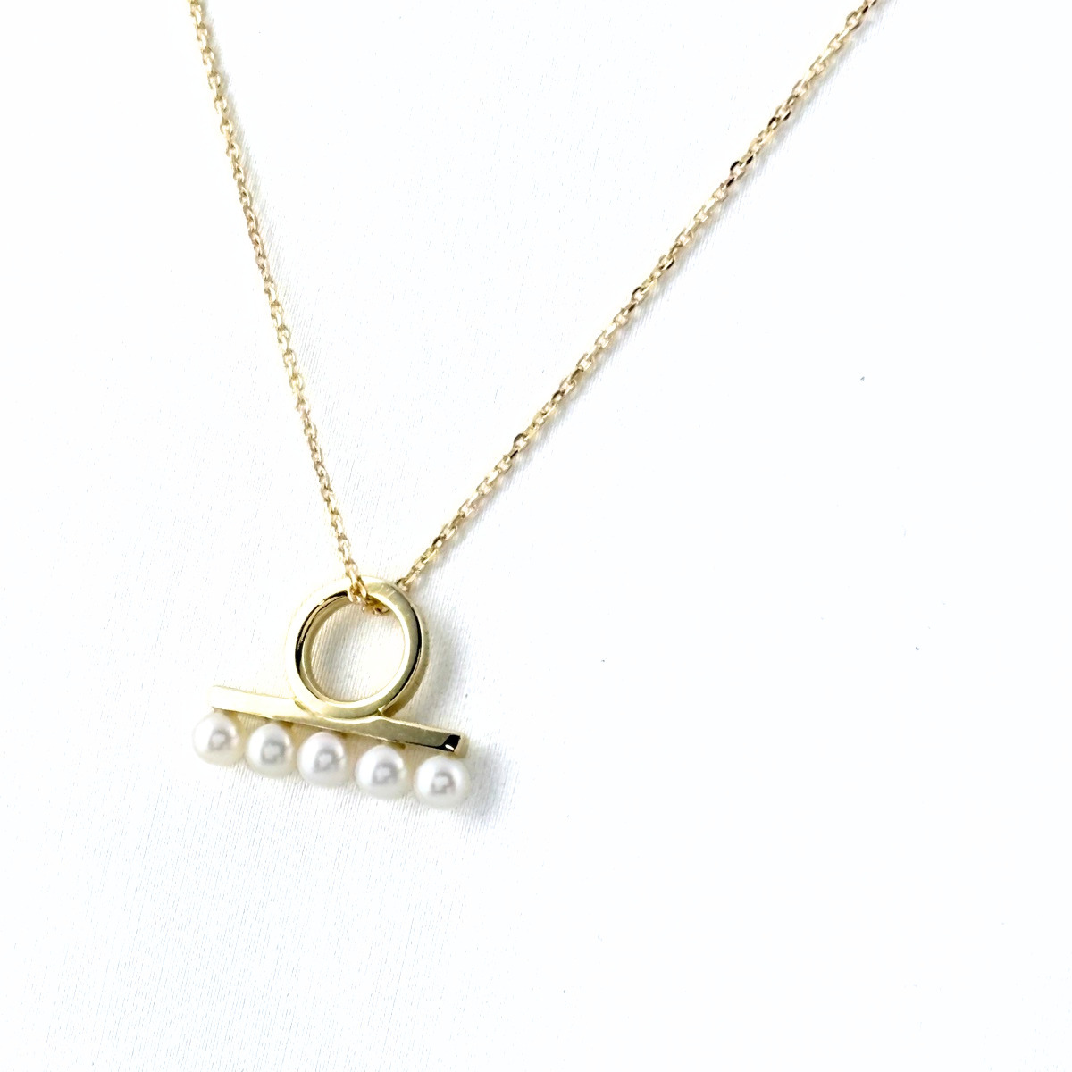 タサキ TASAKI バランス ネックレス YG イエローゴールド ペンダント パール 真珠 ネックレス 750 パール レディース 【中古】