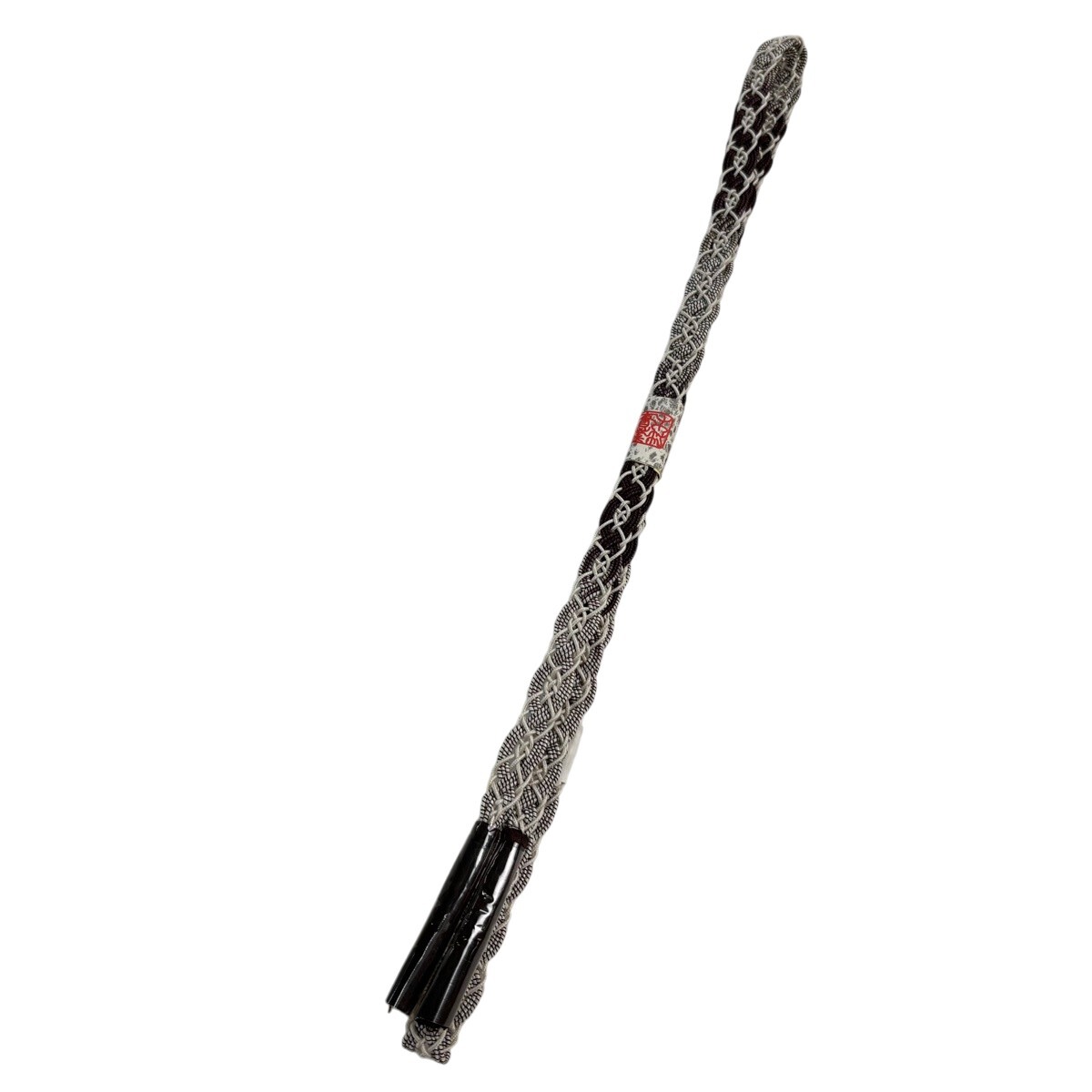 【美品】 帯締め 優品 カジュアル 幾何学 焦茶色 正絹 和装小物 【中古】
