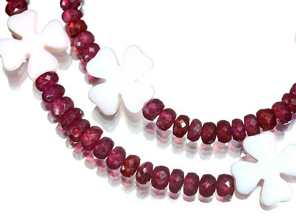 U18561SS【1円～】新品仕上【RK宝石】≪Ruby≫ 溢れるボリューム!! 天然ルビー 天然コンクシェル 高級 ビーズ ネックレス