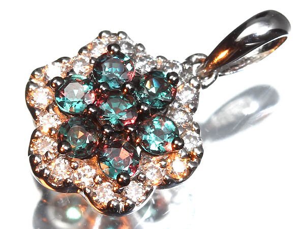 KV18500T【1円～】新品【RK宝石】希少宝石 極上アレキサンドライト 総計0.35ct 極上ダイヤモンド Pt950 高級ペンダントヘッド ネックレス