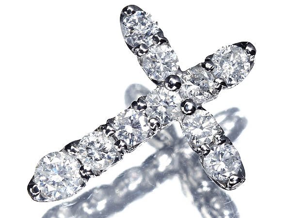 OM18463D【1円～】新品【RK宝石】《Diamond》上質ダイヤモンド 総計1.00ct! Pt1000 高級ペンダントヘッド ネックレス クロス 十字架 ダイヤ