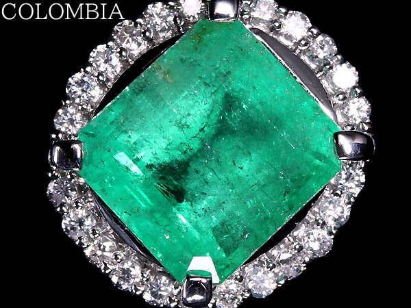 IML18360S【1円～】新品【RK宝石】超希少! コロンビア産 極上エメラルド 特大6.25ct! 極上ダイヤモンド 0.5ct Pt900 超高級リング ダイヤ