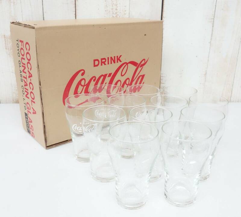 レトロコレクション　当時物＊Coca-Cola　コカコーラ＊FOUNTAIN GLASS ファウンテングラス　オリジナルグラス ＊1DOS 12個セット　