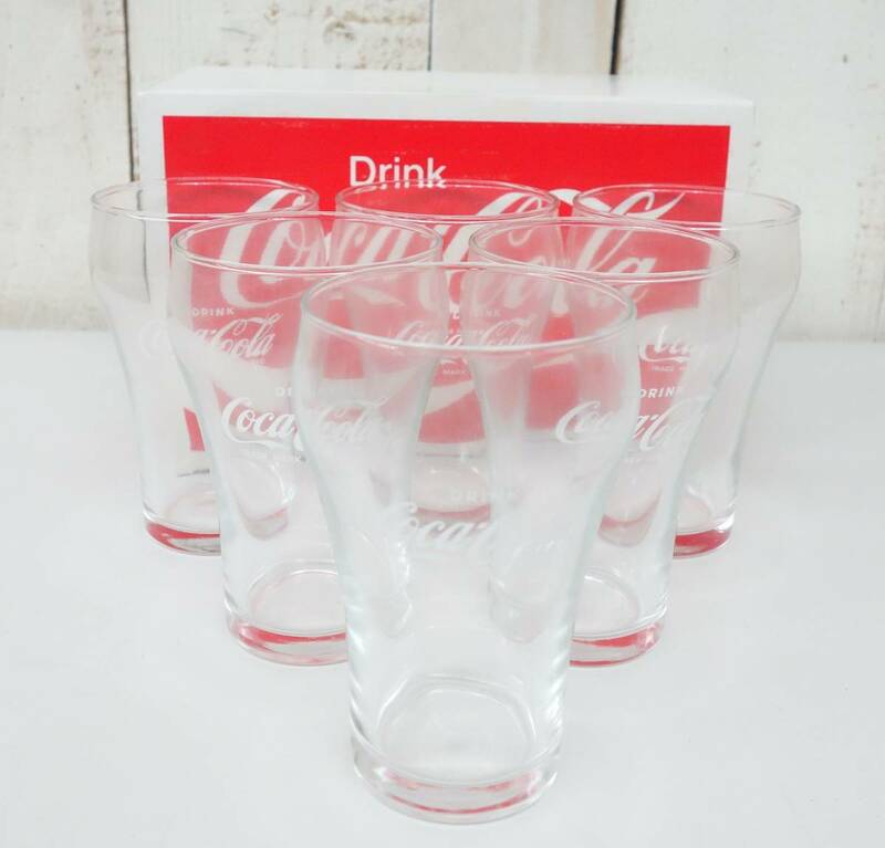 レトロコレクション　当時物 ＊Coca-Cola　コカコーラ ＊8OZ FOUNTAIN GLASS　 ファウンテングラス ＊1/2DOS 六個セット＊ 東洋ガラス製　