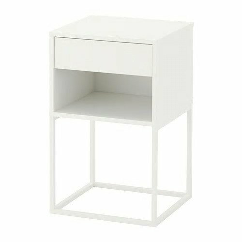 IKEA ベッドサイドテーブル VIKHAMMER ホワイト 40x39 cm 送料￥750!