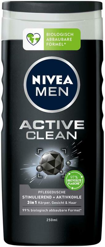 【3本セット】 Nivea Men ニベア メン ソープ Active Clean shower gel 250ml【並行輸入品】