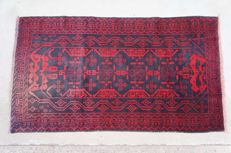 バルーチ族　トライバルラグ　161×90cm 41/手織り絨毯/ハンドメイド/ヴィンテージラグマット/オールドラグ/オールドキリム/ギュル/部族