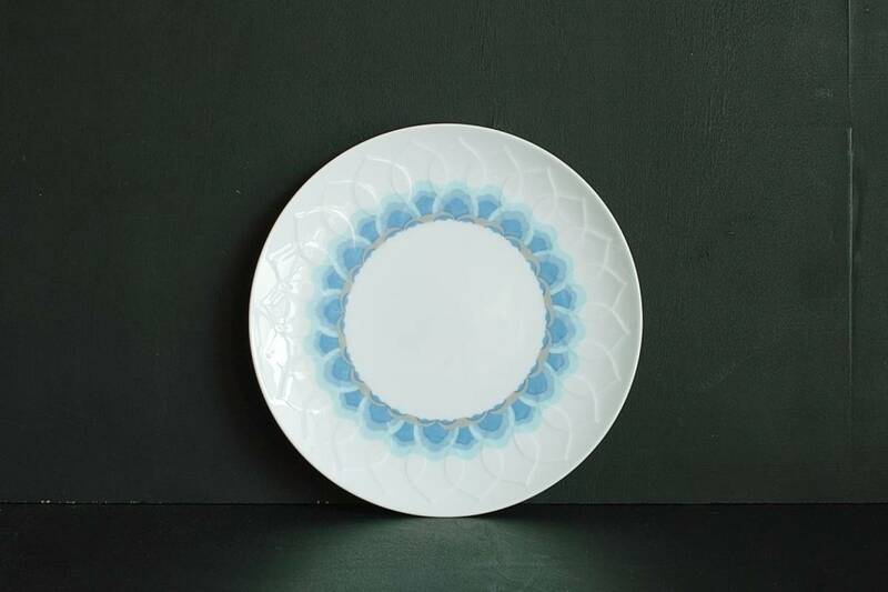 [7551]1枚 Rosenthal ローゼンタール Lotus ロータス ブルー Bjorn Wiinblad ビョルン・ヴィンブラッド 北欧 デンマーク 食器 皿 プレート