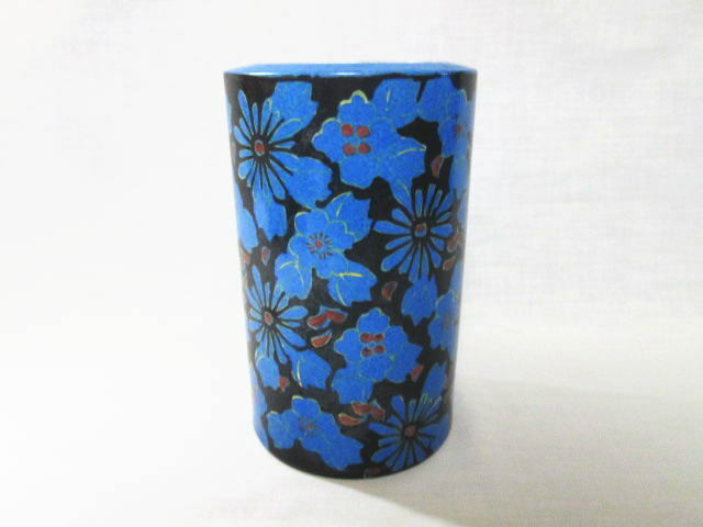 【青い花柄　花器】花瓶/中国制造/インテリア/置物/陶磁器