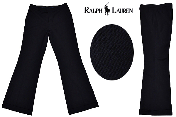 B-0029★送料無料★美品★RALPH RL LAUREN ラルフローレン★正規品 日本製 ネイビー濃紺色 スラックス ブーツカット パンツ 9号 M