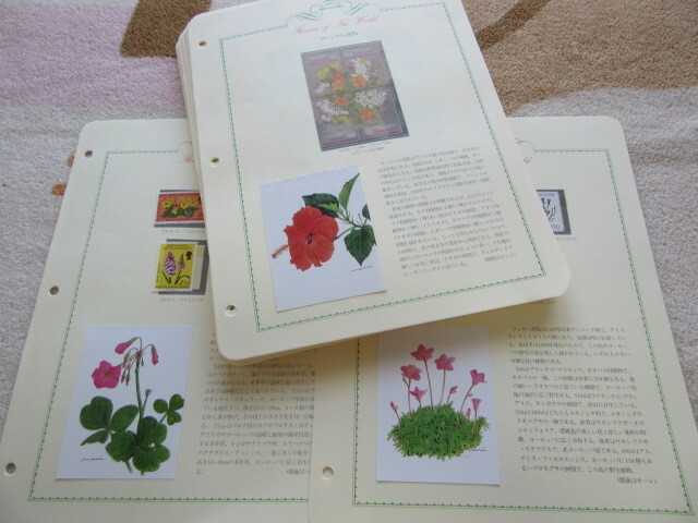 「FLOWER　of The World（世界の花切手コレクション）」中国バラ6種含む・解説付き約58シート№1005