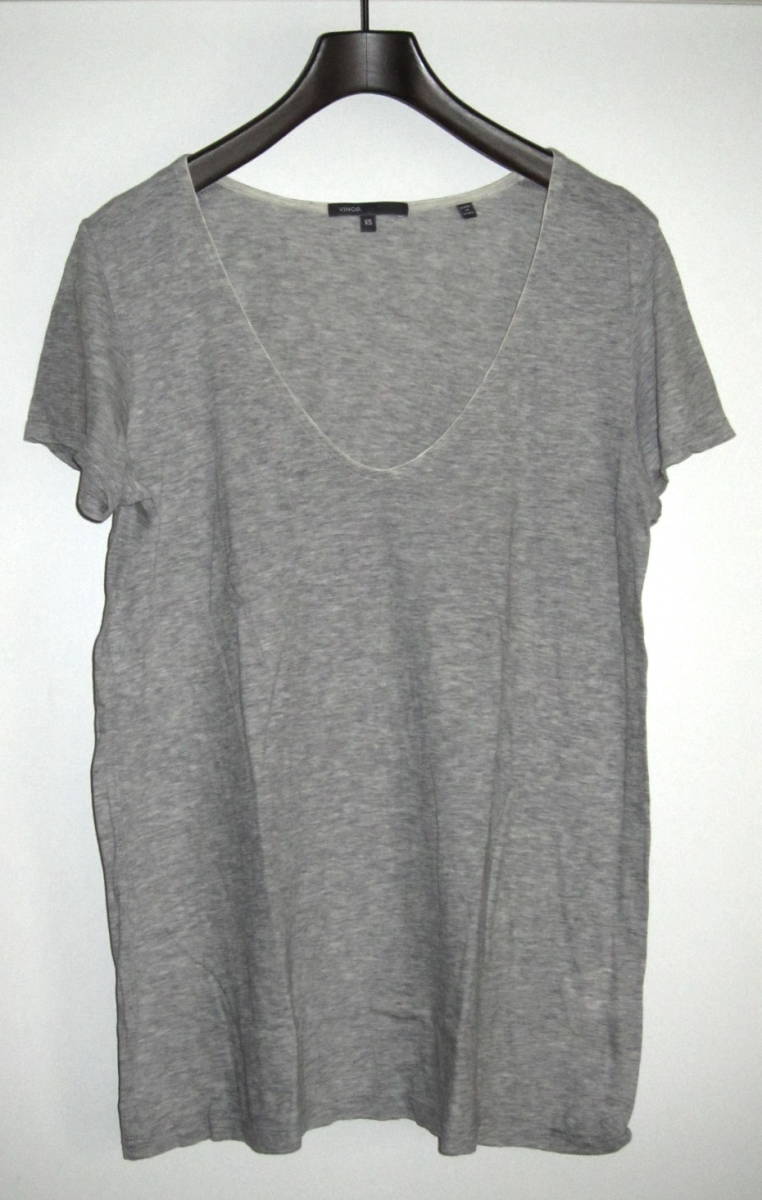 ●vince (ヴィンス) ショートスリーブ Uネック Tシャツ●グレー●サイズXS●新品未着用●