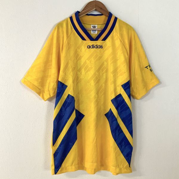 激レア 入手困難 90s adidas アディダス 東京電力 サッカー部 選手支給品 シャドウトレフォイル ユニフォームシャツ メンズ Oサイズ