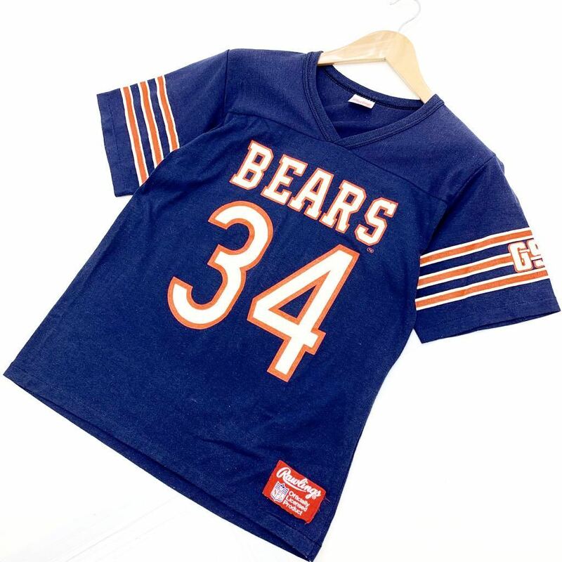 良品 ☆ USA製 ☆ NFL Chicago Bears ネイビー Tシャツ アメフト フットボール Tシャツ M アメカジ ローリングス シカゴ ベアーズ■K109