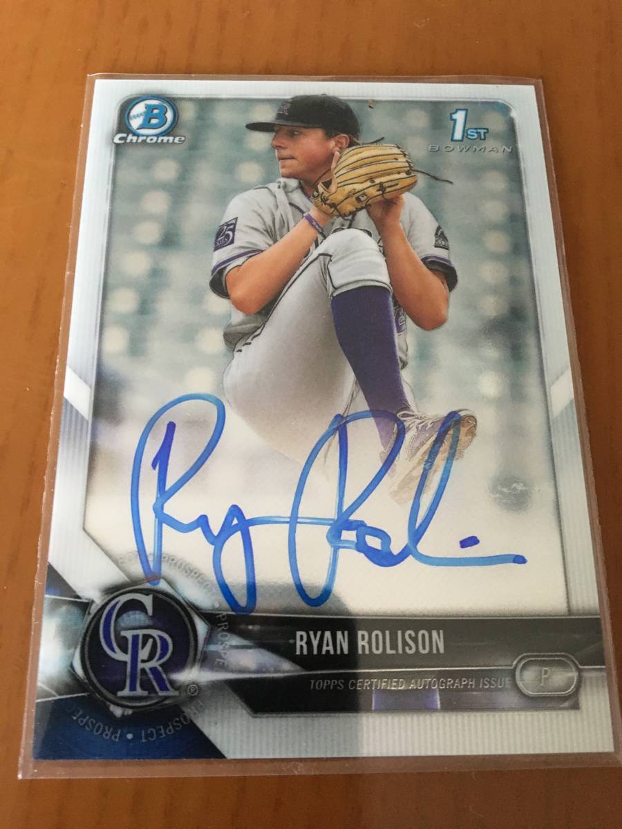 【現Cubs鈴木今永同僚/Ryan Rolison/今季5W】2018 Bowman Chrome 1st Auto 