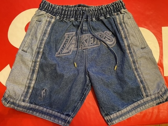 【中古】Just Don Mitchell & Ness L.A. Lakers Denim Shorts COLOR/STYLE : Blue SIZE：Small