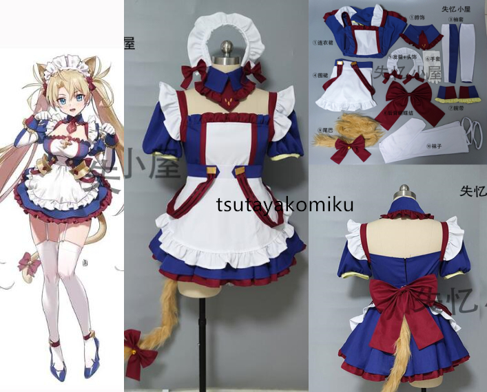 高品質 新作 Fate/Grand Order ブラダマンテ メイド服 コスプレ衣装+尾+髪飾り 風 靴とウィッグ 別売り