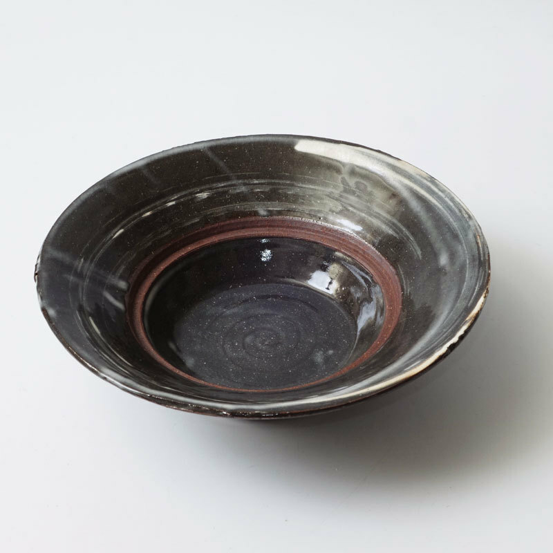 県重要無形文化財 坂田泥華 萩焼 灰釉 蛇の目 鉢 深皿