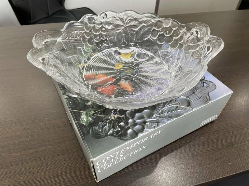 ★【サラダボール】Soga(曽我ガラス) BASKET CRYSTAL FRUITS Bowl(バスケット クリスタル フルーツ ボウル) A211W★未使用品