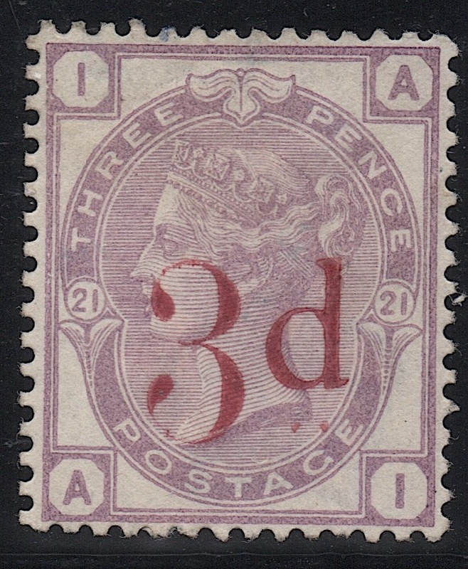 ***私の宝***クラッシックイギリス切手・ヴィクトリア女王1883年3ペンス加刷「スコット＃94」未使用