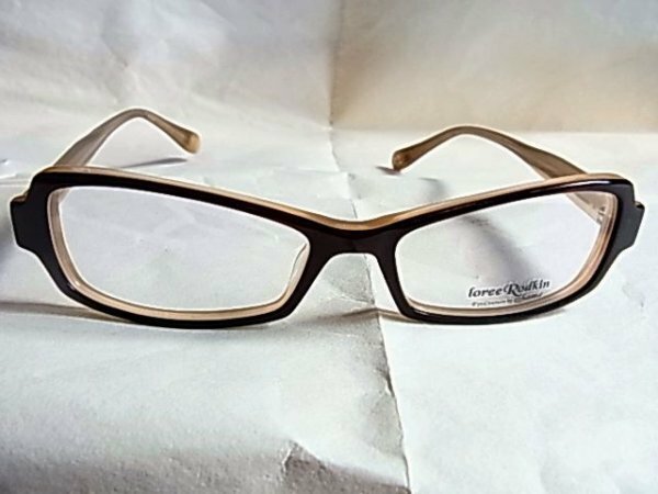 未使用品 日本製ローリーロドキンLoree Rodkinめがね 眼鏡 メガネ 茶色ブラウン系