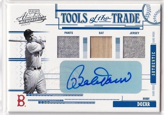 【直筆サイン＆トリプルメモラ】2005 PLAYOFF Absolute Memorabilia TOOLS of the TRADE #TT-96 Bobby Doerr 13/25