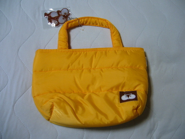 ちょリス ふわもこトート 黄色 イエロー トートバッグ かばん ちょリスリフレクター(反射板)付 330-200-120㎜ ちょきんぎょ 未使用