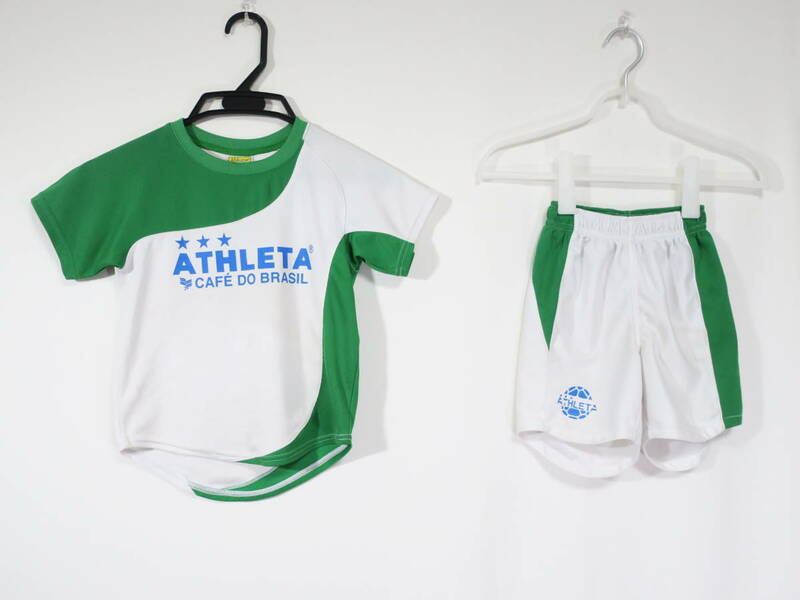 アスレタ ATHLETA プラクティスシャツ パンツ 上下セット ジュニア 110cm サッカー フットサル 緑 グリーン ユニフォーム