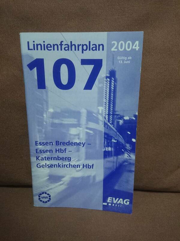 Linienfahrplan 107 Essen 2004 ドイツ エッセン市内 バス時刻表