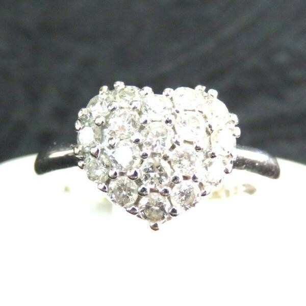 TH 指輪 K18 WG 750 ハート ダイヤモンド　0.80ct 12号 4.3g 可愛い 豪華 リング レディース プレゼント 高級 限定品 女性用 ホワイト ラブ