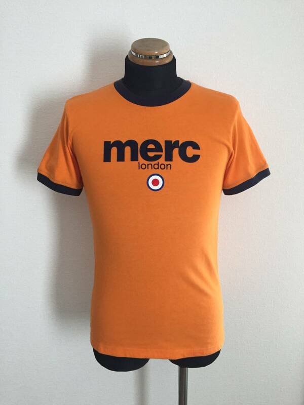 【merc london】リンガーTシャツ 国内XS/S相当 フロッキーロゴ 希少色 ポルトガル製 