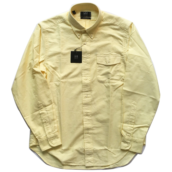 処分IKE BEHARアイクベーハー L/S オックスフォードBDシャツ Mサイズ YELLOW 新品アメリカ製 MADE IN USA