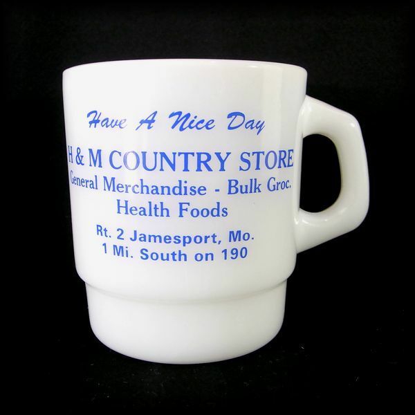 VINTAGE 1970'S~80'S Fire King Mug H & M COUNTRY STORE ファイヤーキングマグカップ H ＆ M カントリーストア No 23