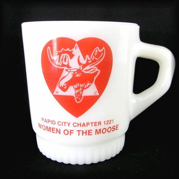 VINTAGE 1970'S~80'S Fire King Mug WOMEN OF THE MOOSE ファイヤーキングマグカップ ウーマン オブ ザ ムース No 40