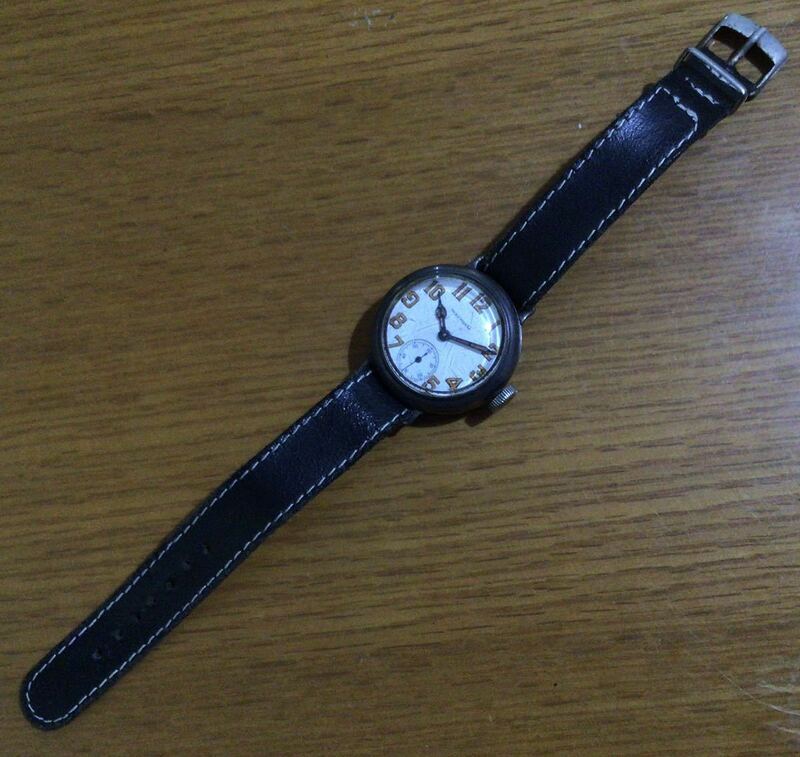 ウォルサム Waltham 40年代 アンティーク腕時計★手巻き 琺瑯文字盤 スモセコ